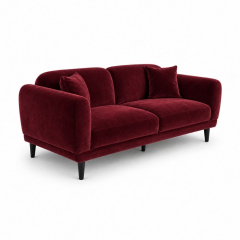 Sofa Đôi Lounge - Nhung Đỏ Burgundy