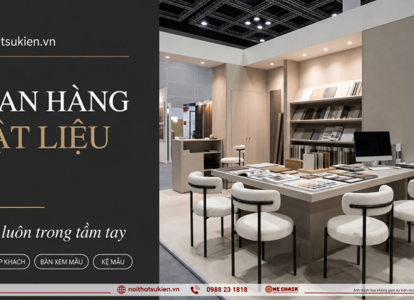 Nội thất & bàn xem mẫu cho gian hàng triển lãm vật liệu xây dựng & nội thất