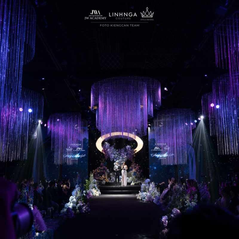 Nội Thất Khu Trình Diễn Show Cưới Starry Moonlight — Linh Nga Couture × JW Academy, TP.HCM