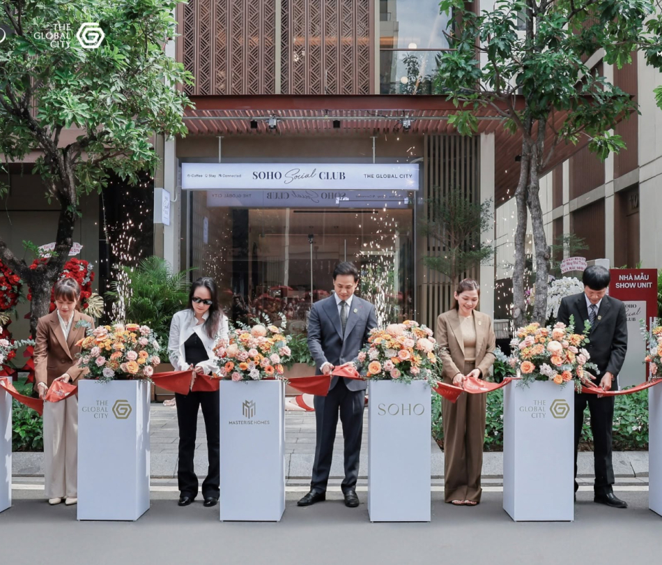 Nội thất khu sự kiện SOHO Social Club — Ra mắt nhà mẫu, The Global City, TP Thủ Đức