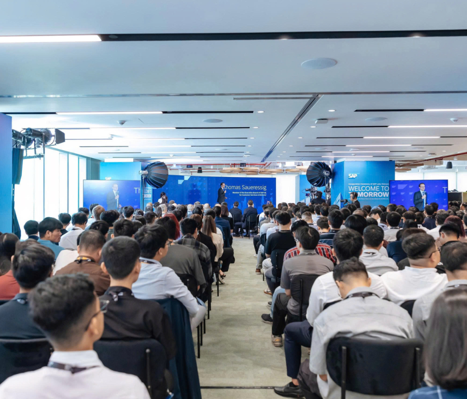 Nội thất khu sự kiện SAP Labs Vietnam — Lễ khánh thành, The Nexus Tower, Quận 1, TP.HCM