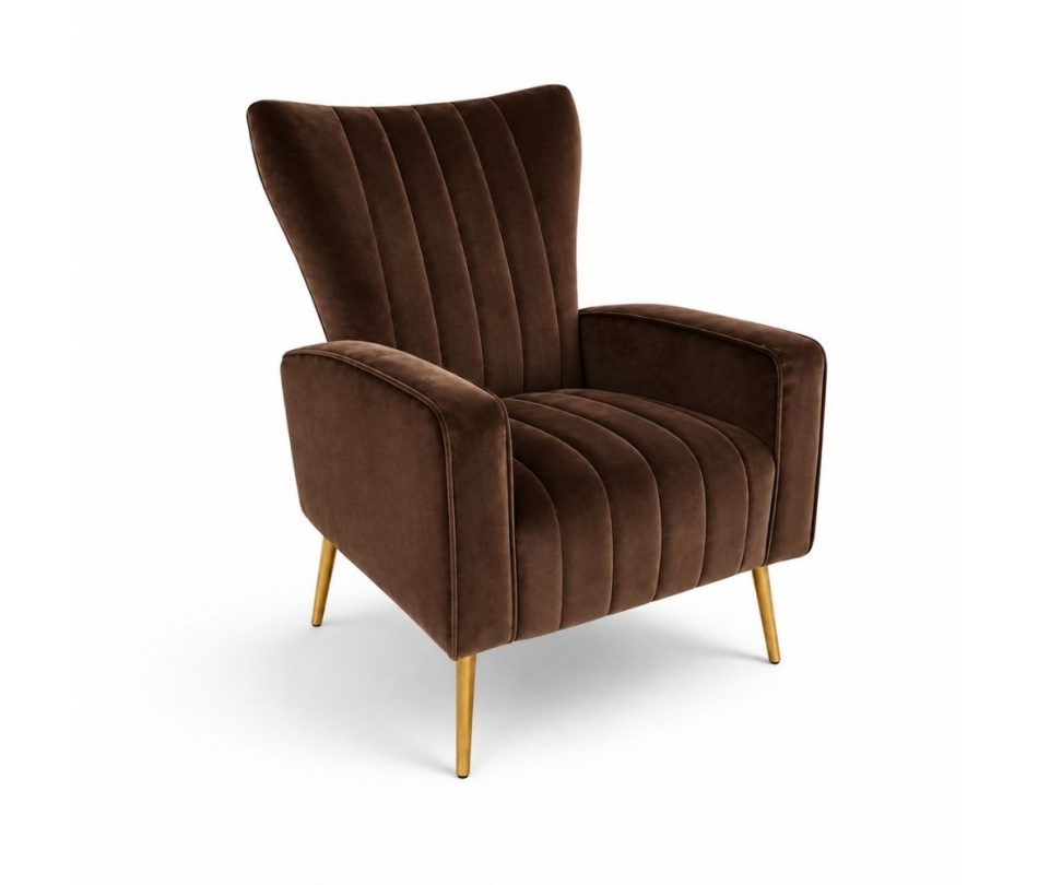 Ghế Sofa Armchair Aria - Nhung Nâu Chocolate
