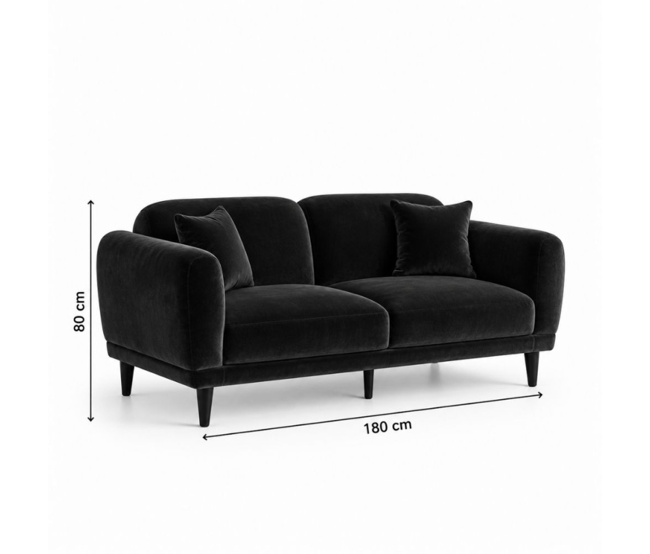 Sofa Đôi Lounge - Nhung Đen