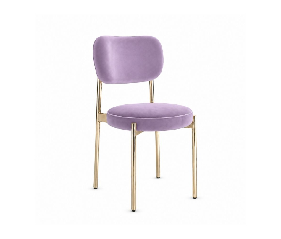 Ghế Velvet Khung Mạ Vàng Bóng - Nhung Tím Lilac