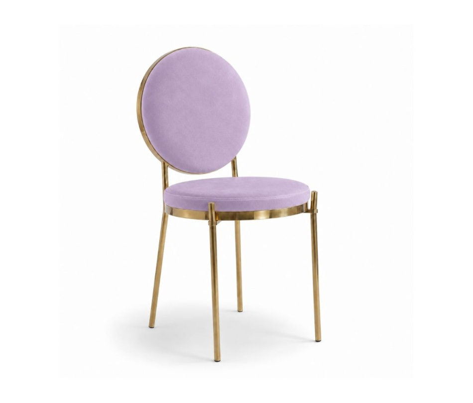 Ghế Moon Mạ Vàng Bóng - Nhung Tím Lilac