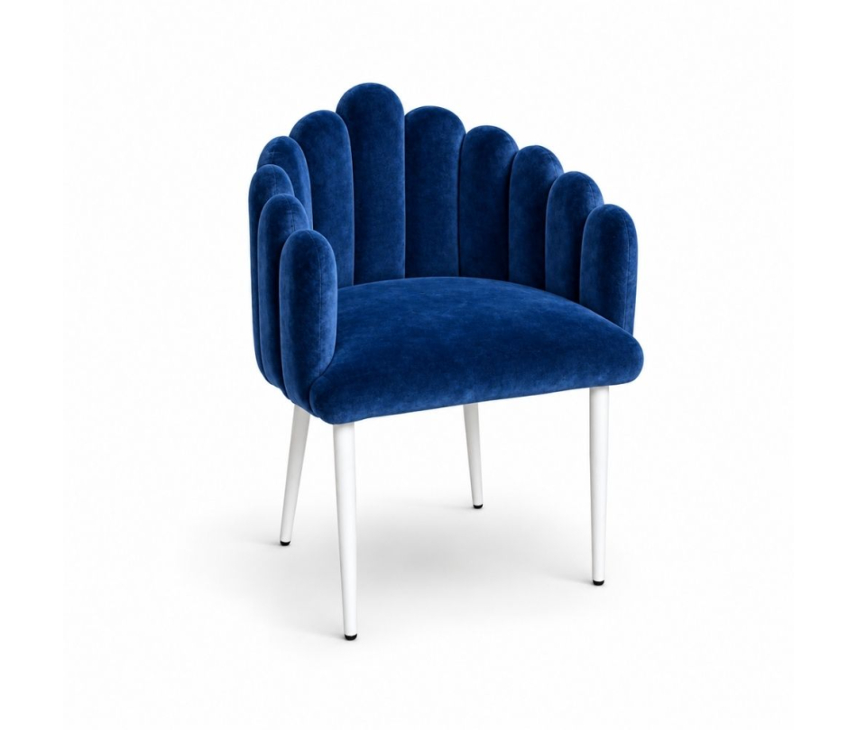 Ghế Bloom Armchair - Nhung Xanh Cobalt