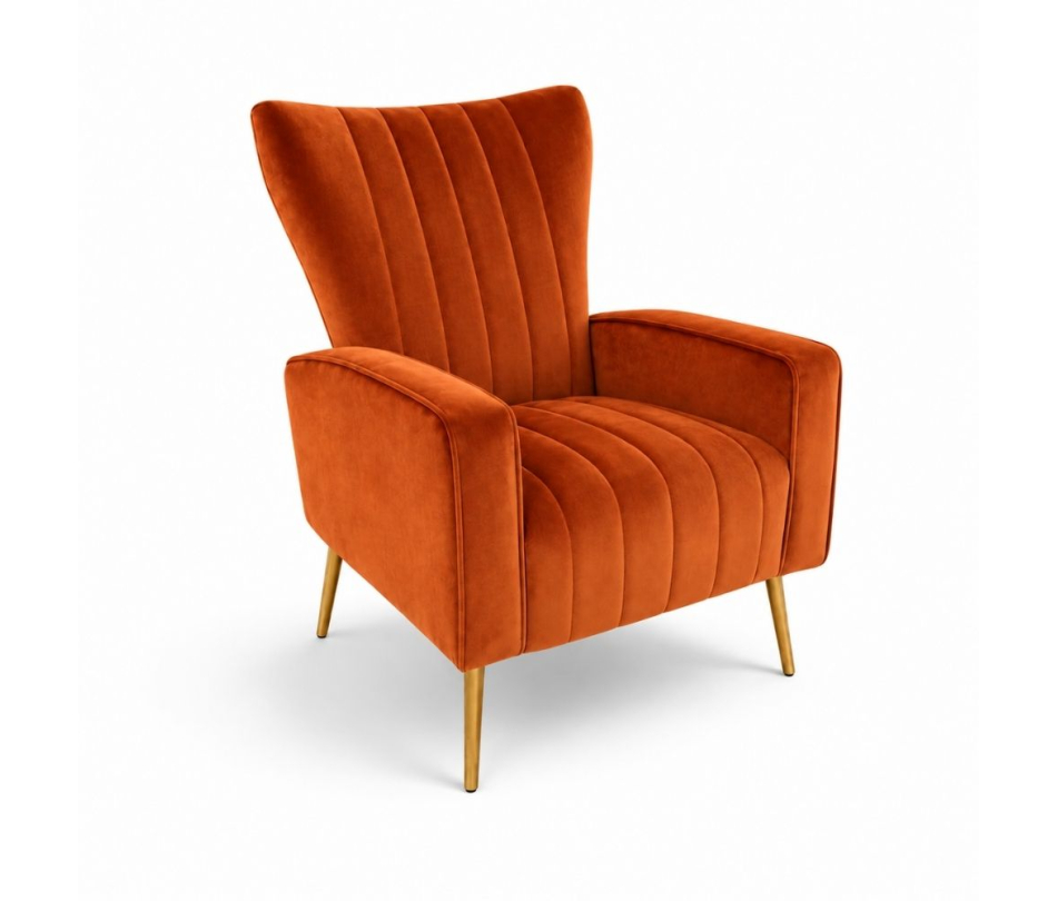 Ghế Sofa Armchair Aria - Nhung Cam Đất