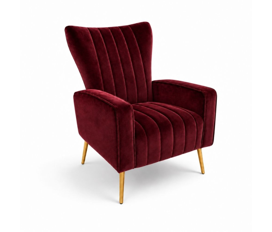 Ghế Sofa Armchair Aria - Nhung Đỏ Burgundy