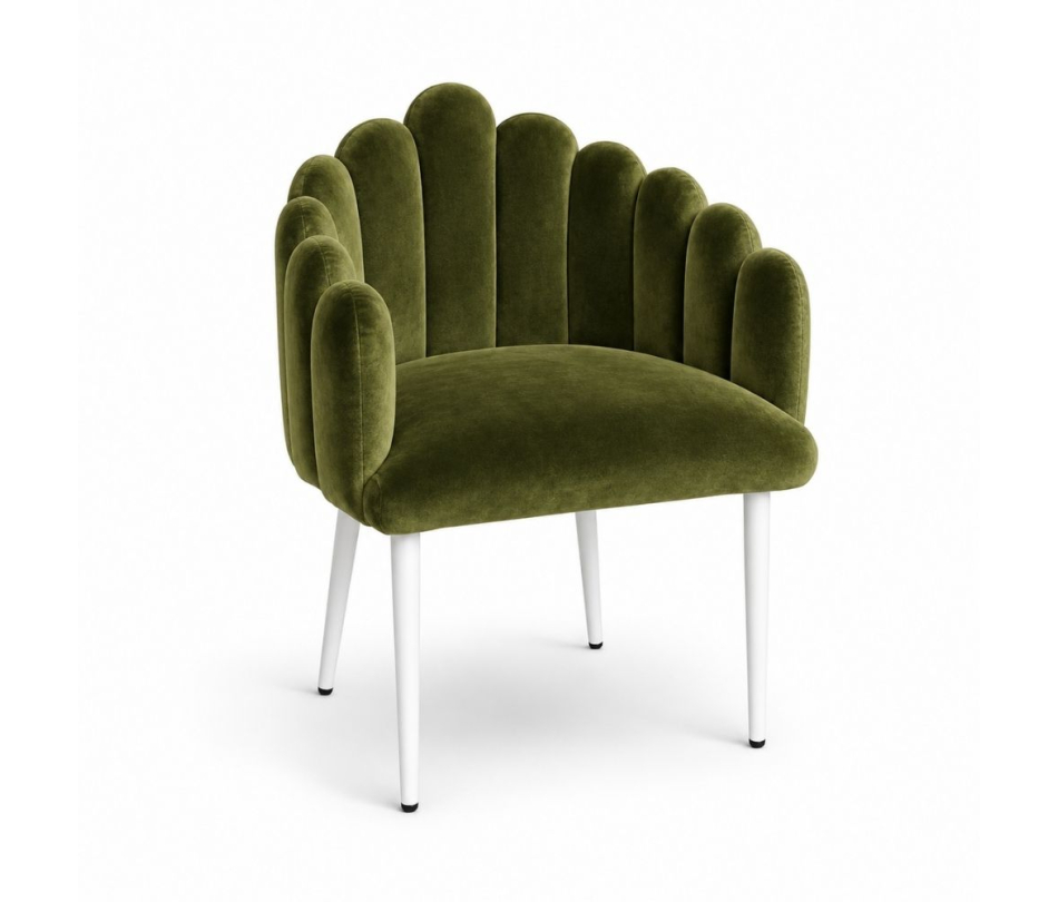 Ghế Bloom Armchair - Nhung Xanh Olive