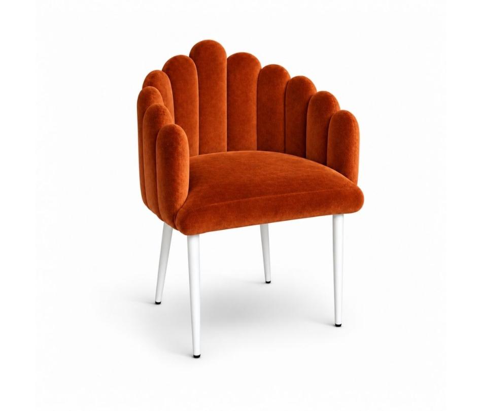 Ghế Bloom Armchair - Nhung Cam Đất