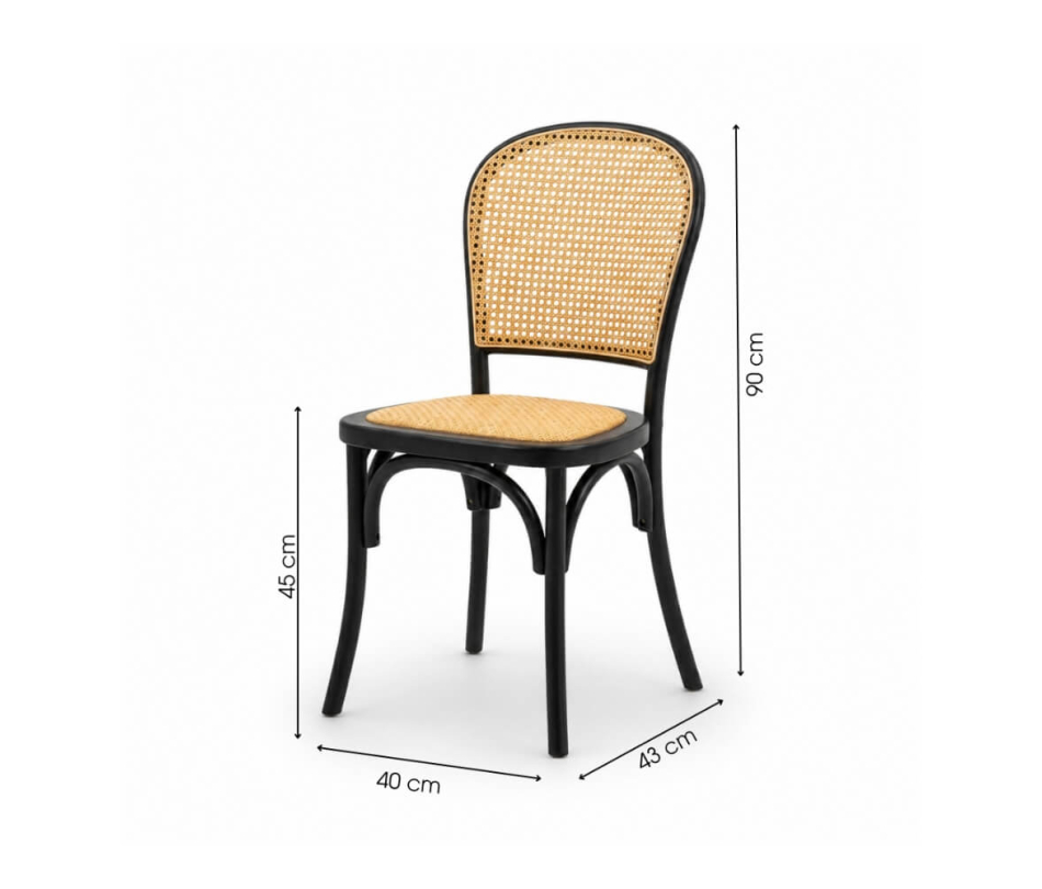 Ghế Caneback Black