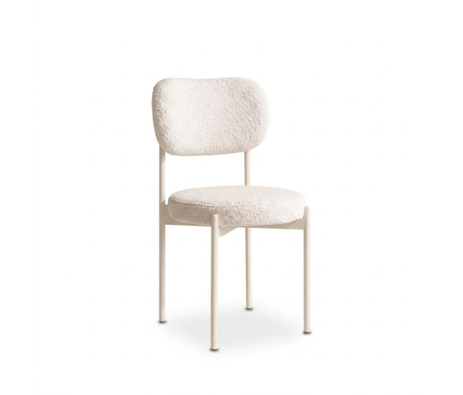 Ghế Velvet Khung Trắng - Lông Cừu Trắng