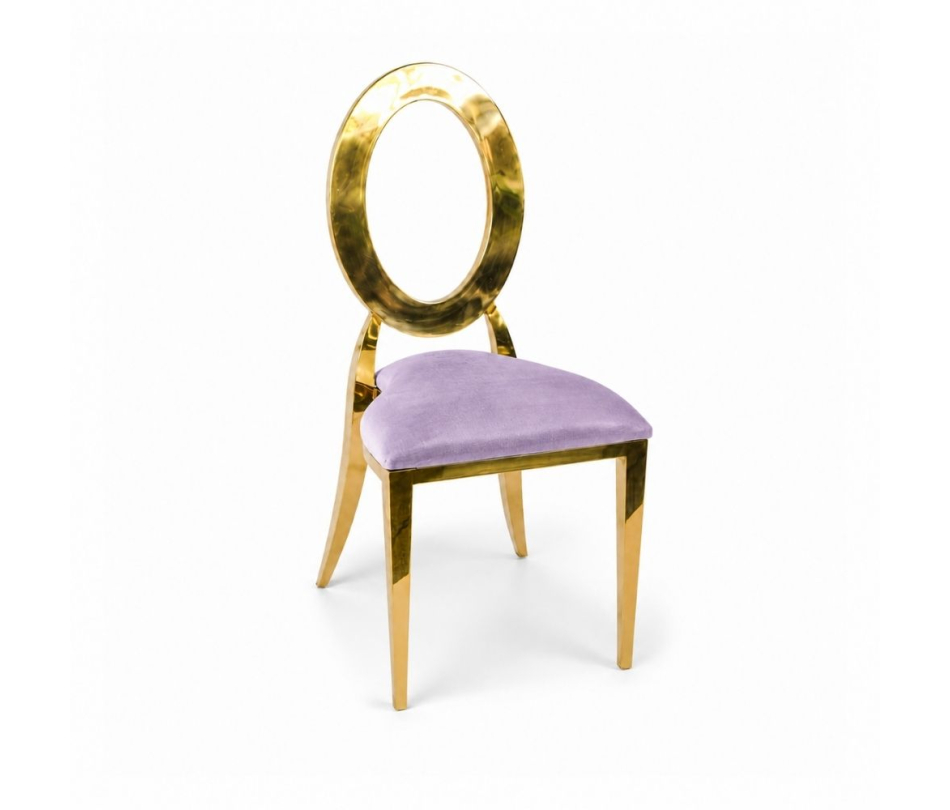 Ghế Louis Oval Mạ Vàng - Nệm Nhung Màu