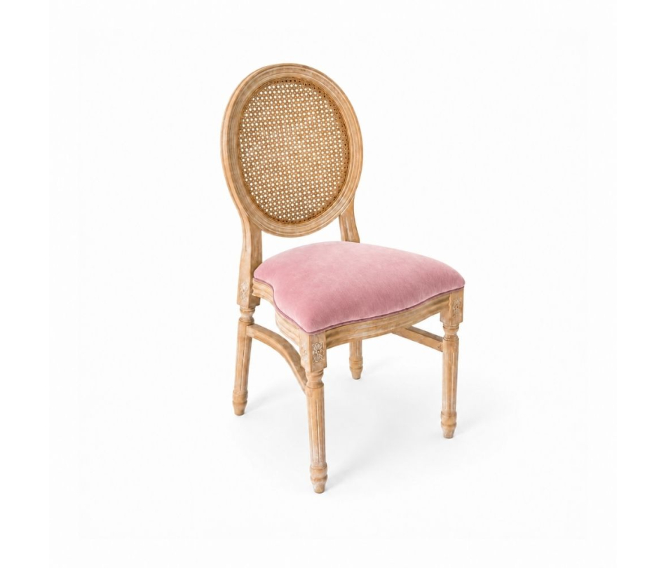 Ghế Louis XVI Lưng Mây - Nệm Màu