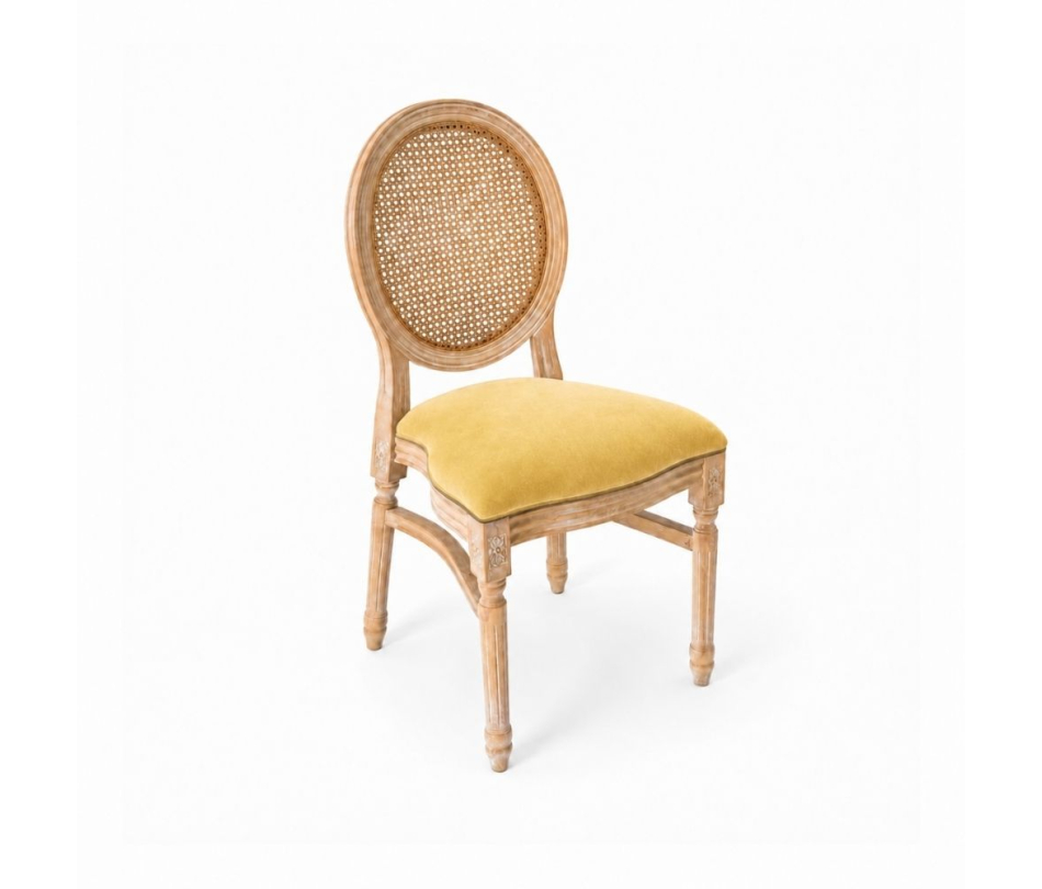 Ghế Louis XVI Lưng Mây - Nệm Màu