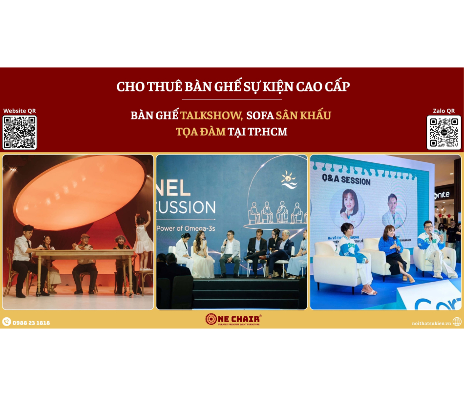 Cho thuê bàn ghế talkshow, sofa sân khấu tọa đàm tại TP.HCM