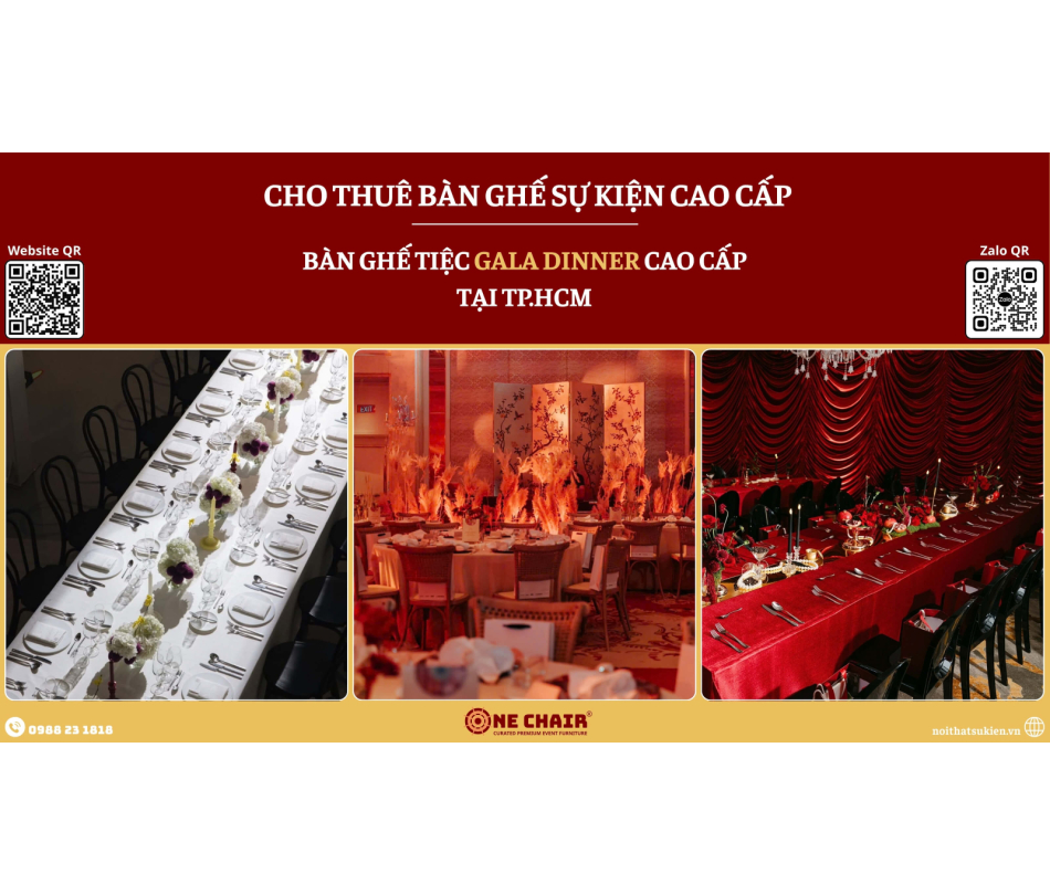 Cho thuê bàn ghế tiệc gala dinner cao cấp tại TP.HCM