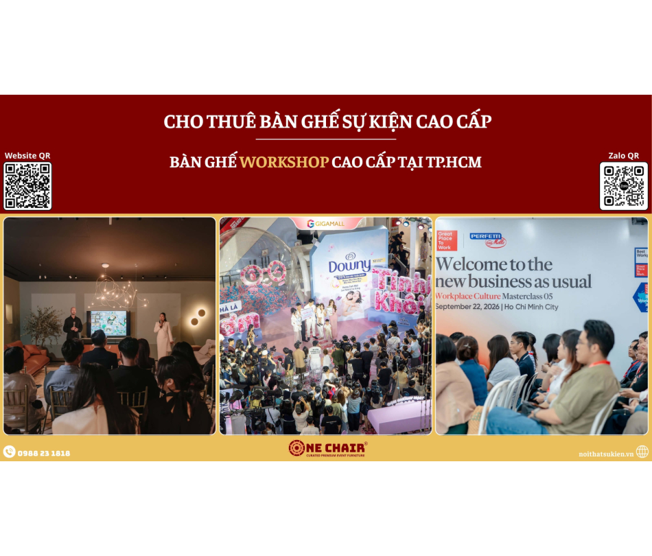 Cho thuê bàn ghế workshop cao cấp tại TP.HCM