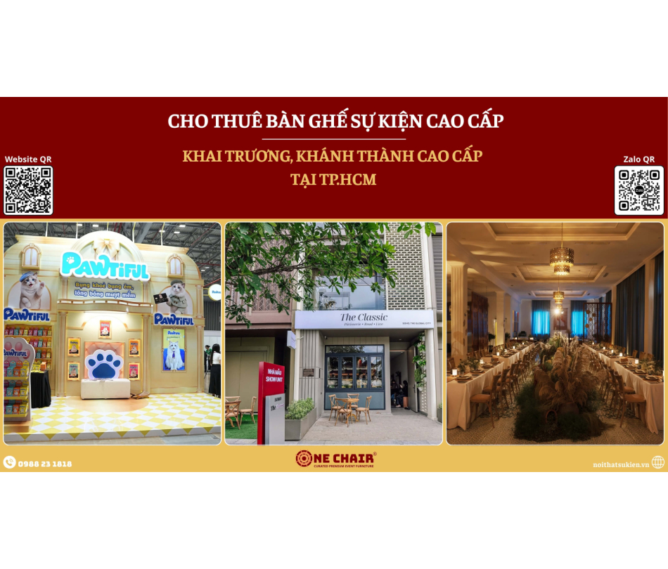 Cho thuê bàn ghế khai trương, khánh thành cao cấp tại TP.HCM