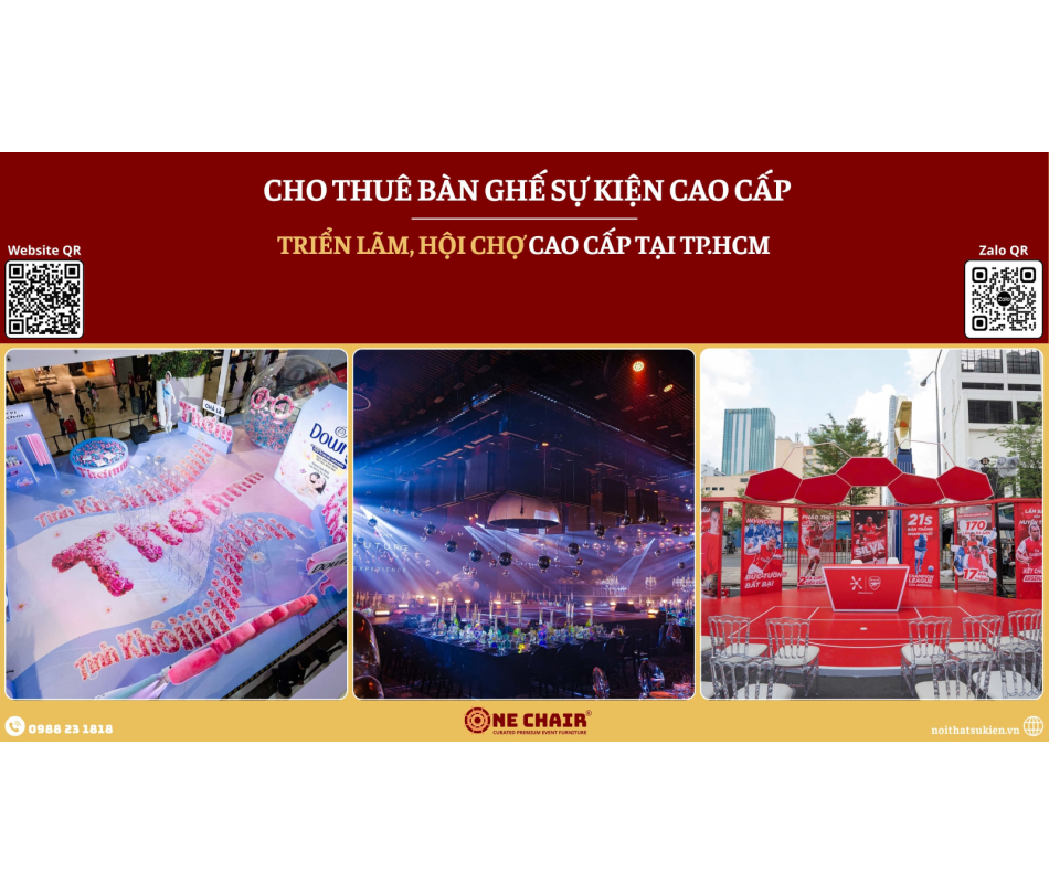 Cho thuê bàn ghế triển lãm, hội chợ cao cấp tại TP.HCM