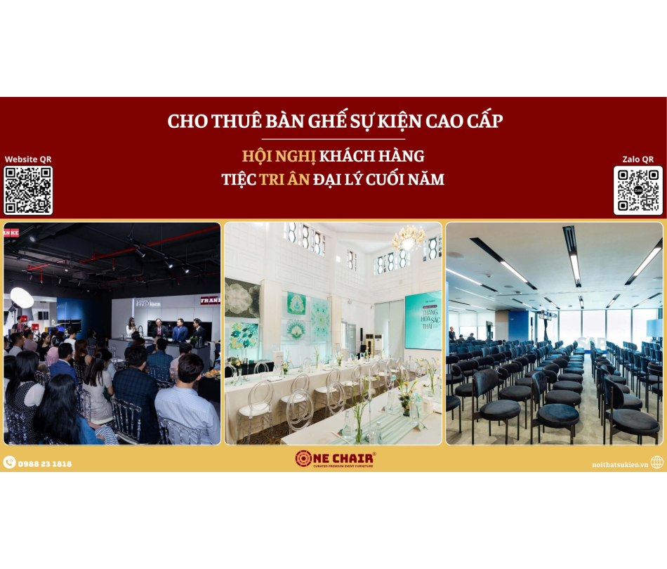 Cho thuê bàn ghế hội nghị khách hàng, tiệc tri ân đại lý cuối năm tại TP.HCM