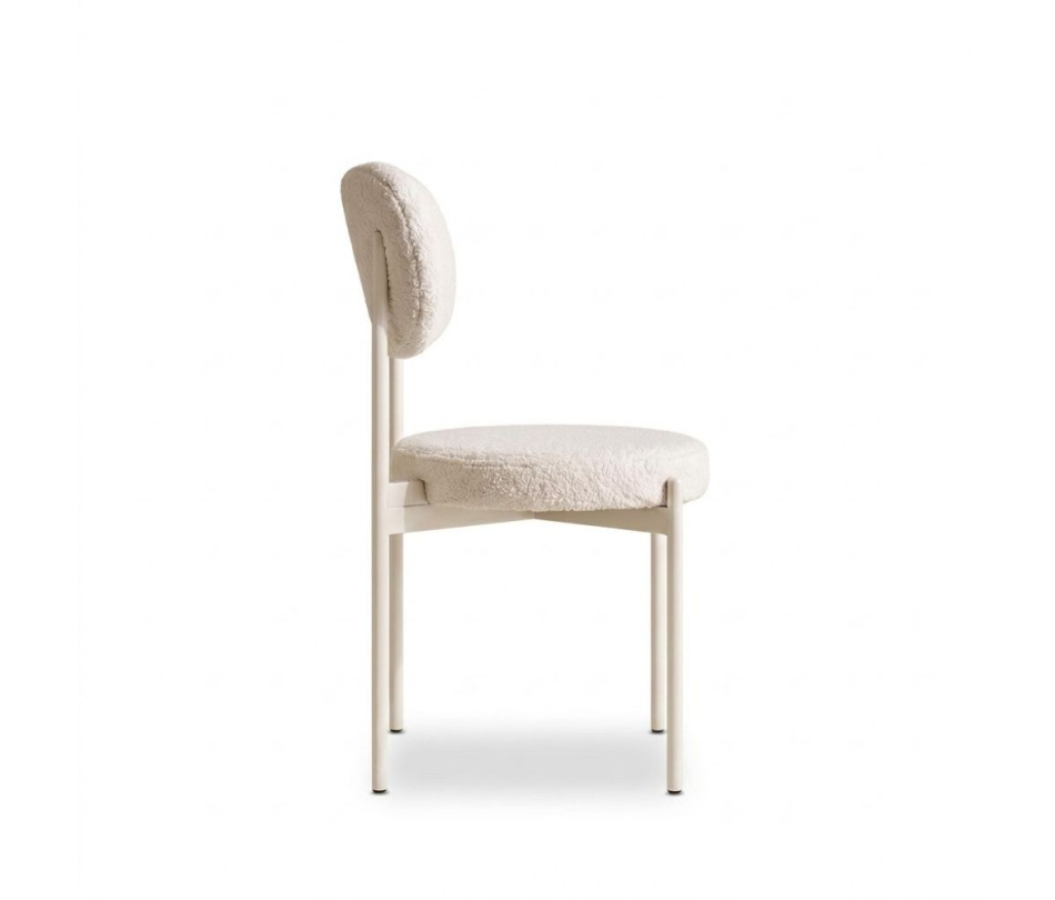 Ghế Velvet Khung Trắng - Lông Cừu Trắng