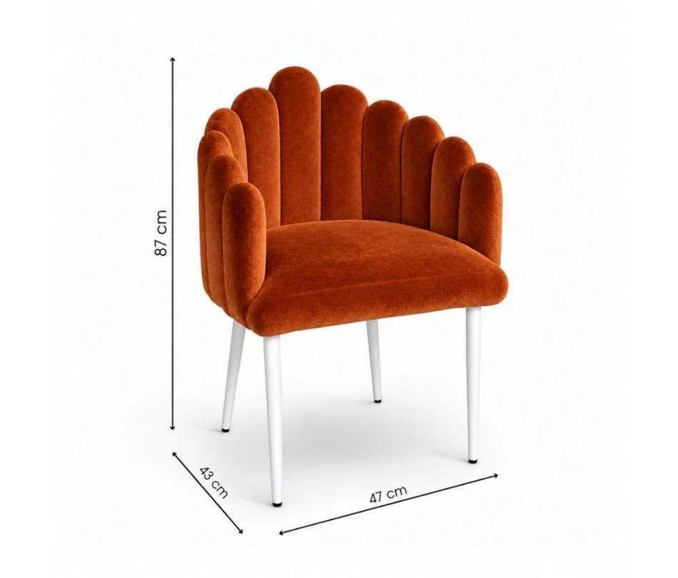 Ghế Bloom Armchair - Nhung Cam Đất