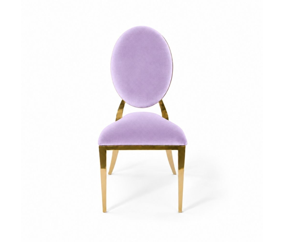 Ghế Louis Banquet Mạ Vàng - Nhung Tím Lilac