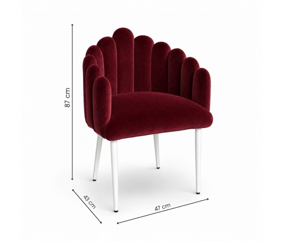 Ghế Bloom Armchair - Nhung Đỏ Burgundy