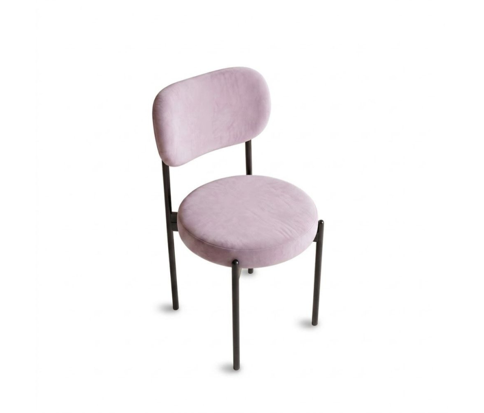Ghế Velvet Khung Đen - Nhung Tím Lilac