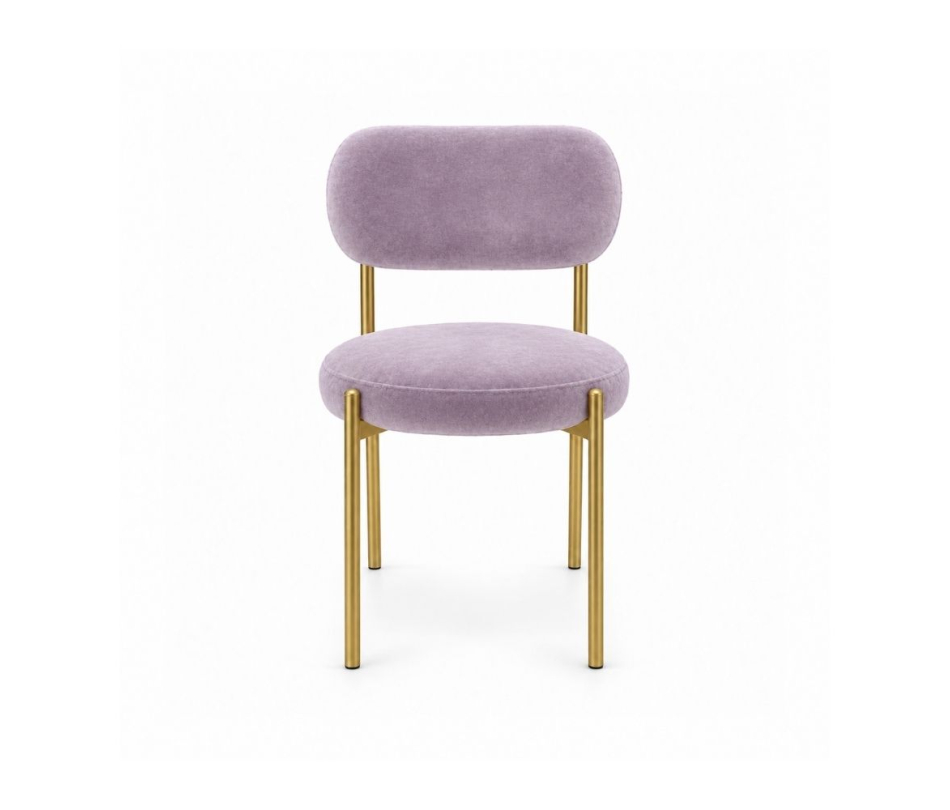 Ghế Velvet Khung Mảnh Vàng Champagne - Nhung Tím Lilac