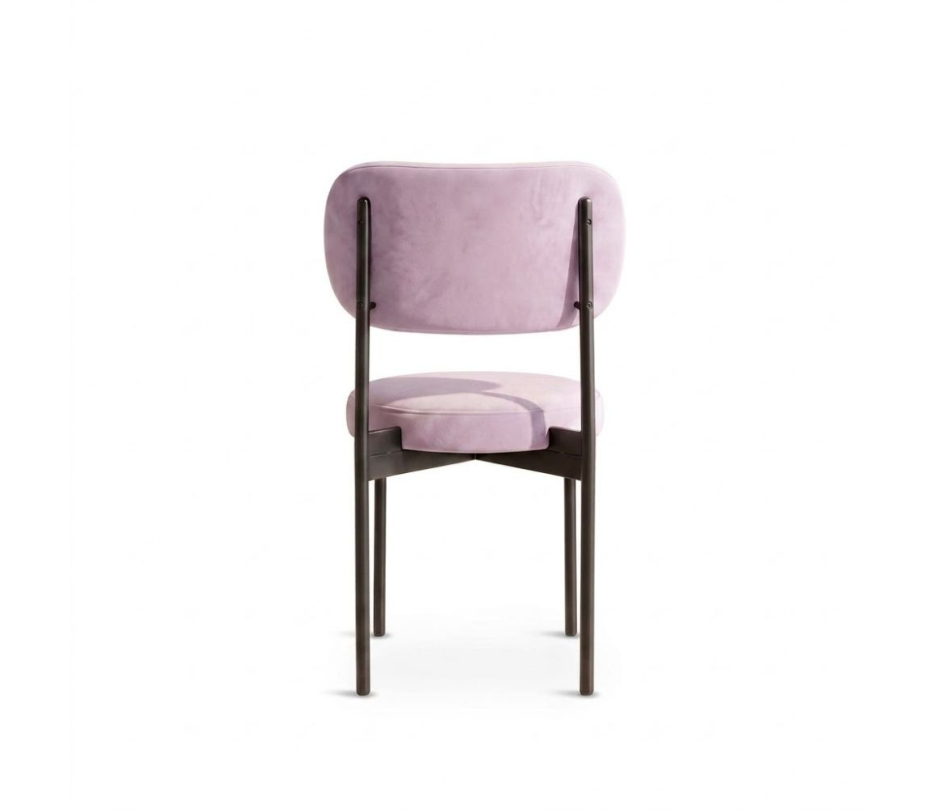 Ghế Velvet Khung Đen - Nhung Tím Lilac