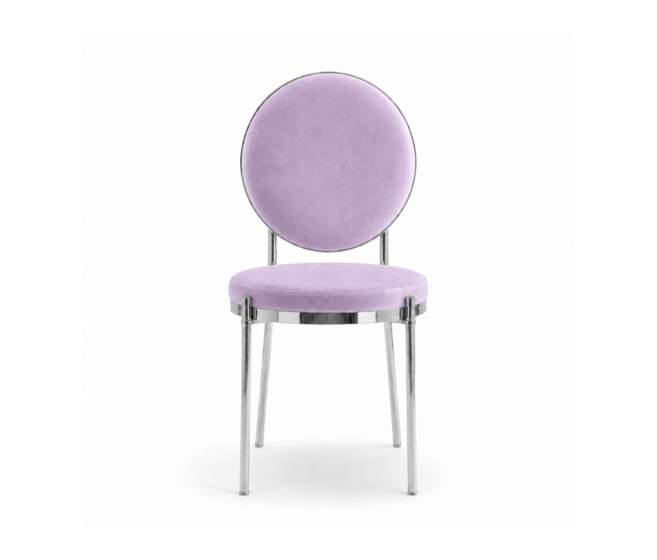 Ghế Moon Mạ Bạc Bóng - Nhung Tím Lilac