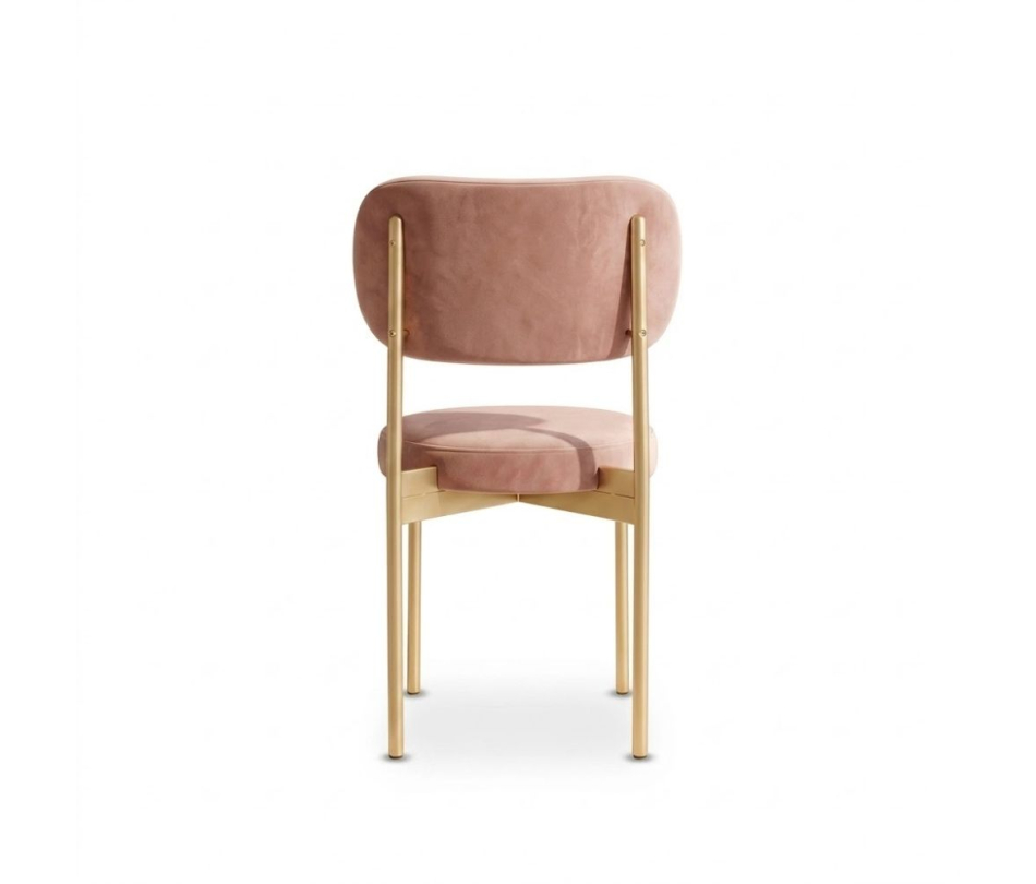 Ghế Velvet Khung Vàng Nhạt - Nhung Hồng Dusty