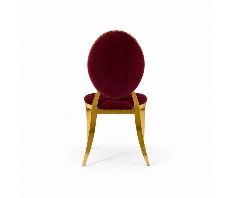 Ghế Louis Banquet Mạ Vàng - Nhung Đỏ Burgundy