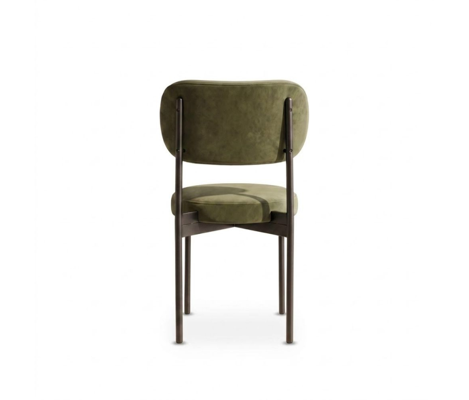 Ghế Velvet Khung Đen - Nhung Xanh Olive
