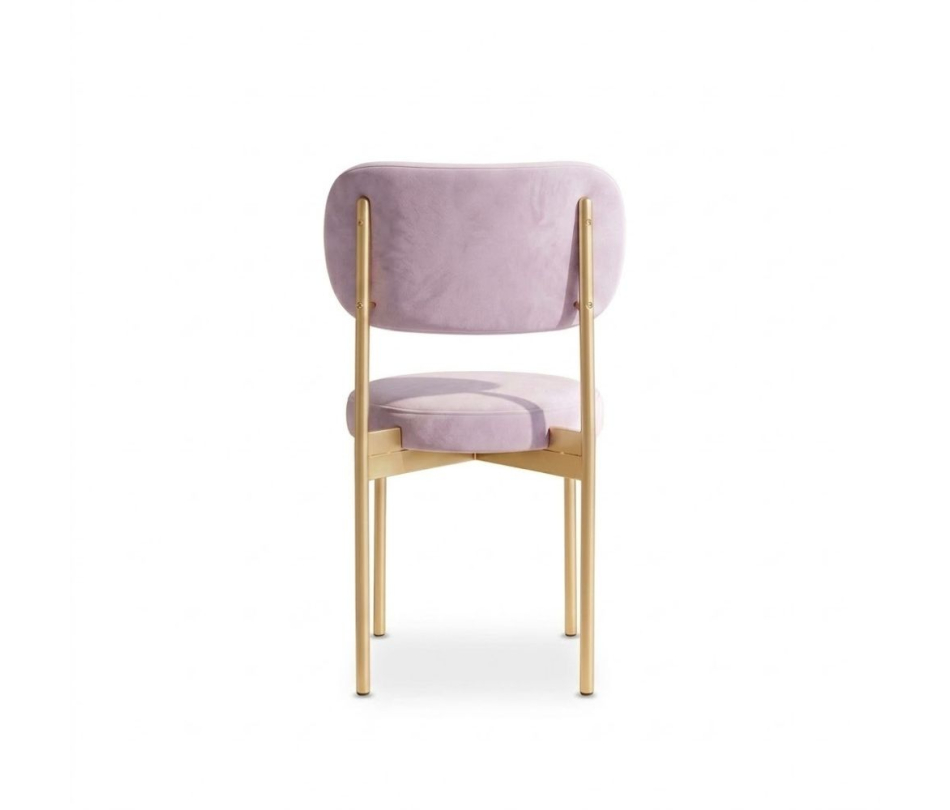 Ghế Velvet Khung Vàng Nhạt - Nhung Tím Lilac