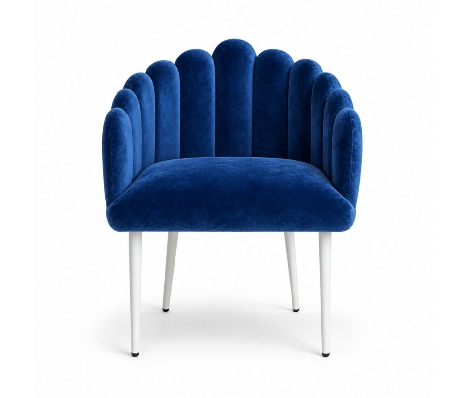 Ghế Bloom Armchair - Nhung Xanh Cobalt