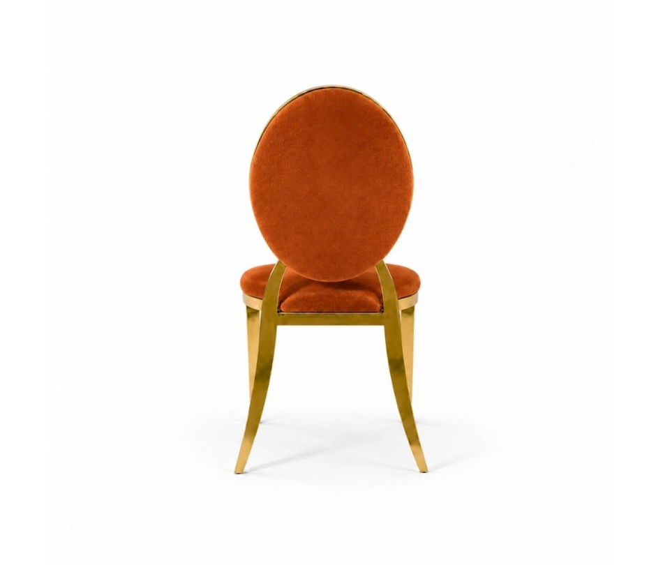 Ghế Louis Banquet Mạ Vàng - Nhung Cam Đất