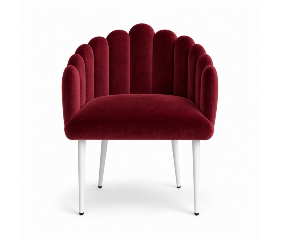 Ghế Bloom Armchair - Nhung Đỏ Burgundy