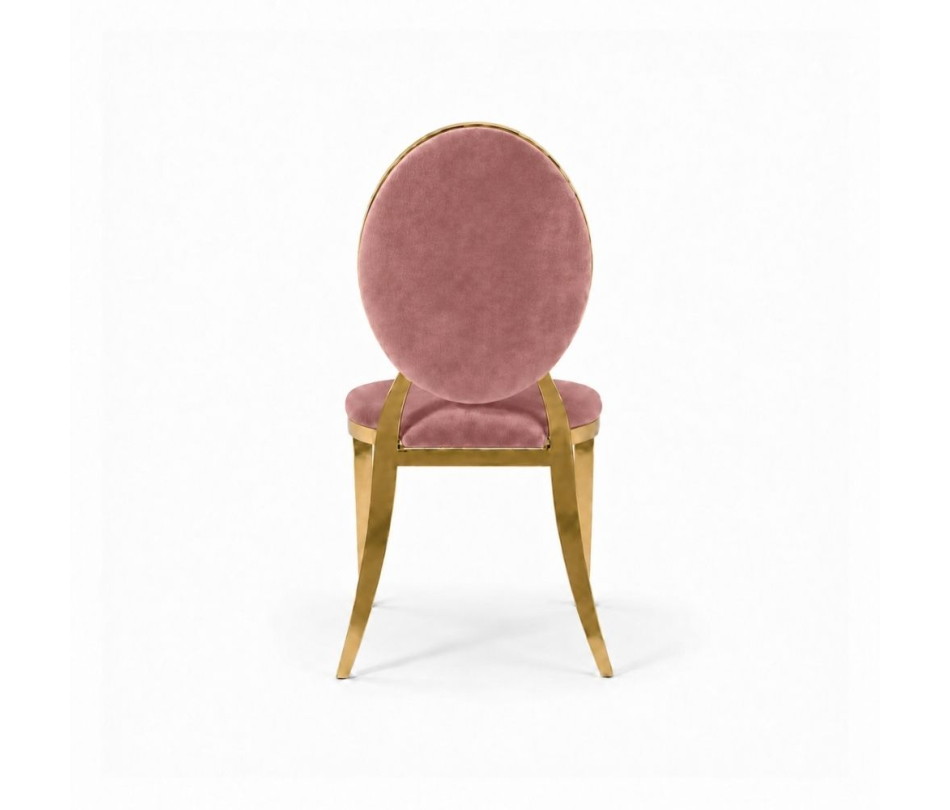 Ghế Louis Banquet Mạ Vàng - Nhung Hồng Dusty
