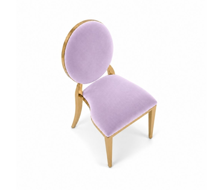 Ghế Louis Banquet Mạ Vàng - Nhung Tím Lilac