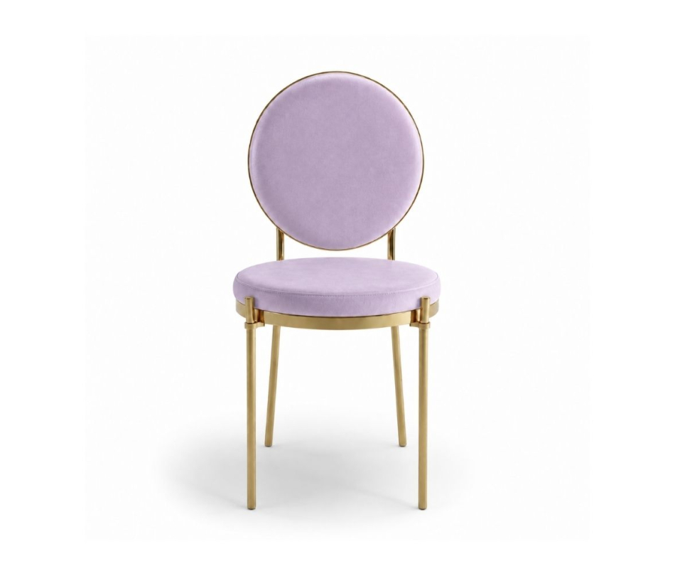 Ghế Moon Mạ Vàng Bóng - Nhung Tím Lilac