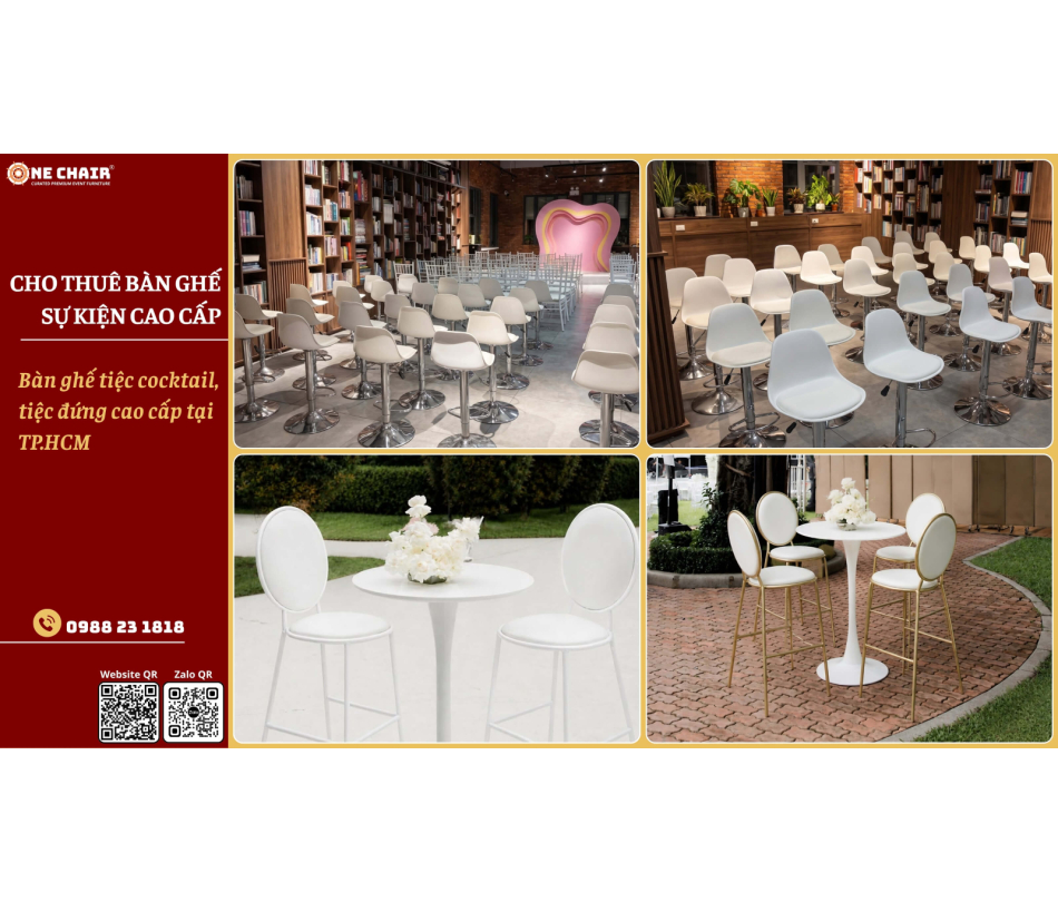 Cho thuê bàn ghế tiệc cocktail, tiệc đứng cao cấp tại TP.HCM