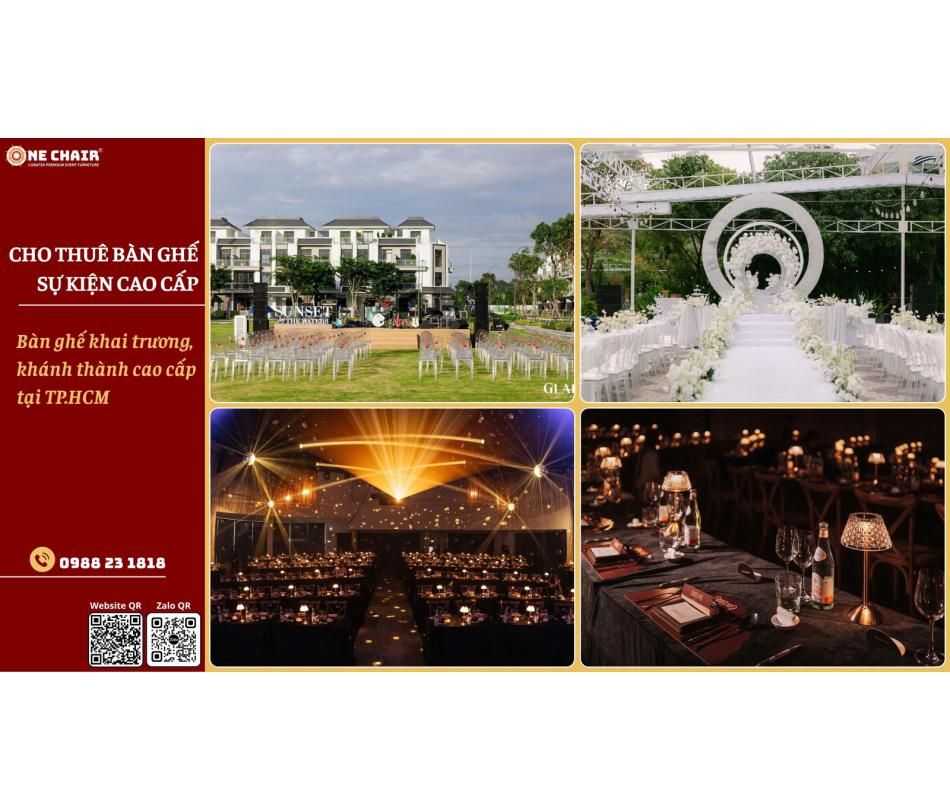 Cho thuê bàn ghế khai trương, khánh thành cao cấp tại TP.HCM
