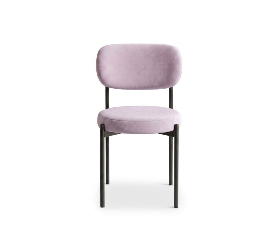 Ghế Velvet Khung Đen - Nhung Tím Lilac