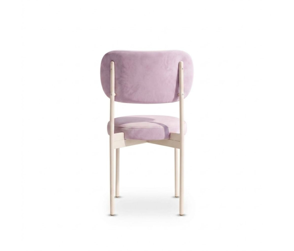 Ghế Velvet Khung Trắng - Nhung Tím Lilac