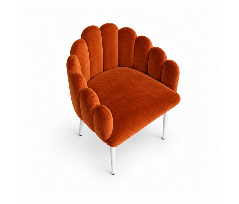 Ghế Bloom Armchair - Nhung Cam Đất