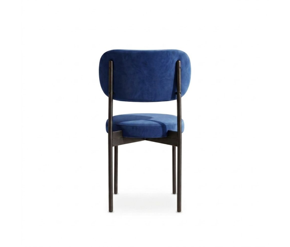 Ghế Velvet Khung Đen - Nhung Xanh Cobalt