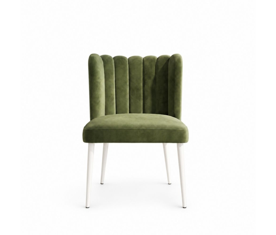 Ghế Nệm Vải Tulip - Xanh Olive